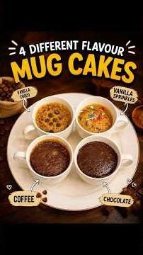 4 Different Cupcakes in a Microwave 🍫 #cake #mugcake #shorts