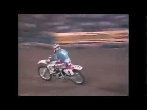 Jeff Matiasevich Tackles Jean-Michel Bayle In 1990 Supercross At Pontiac