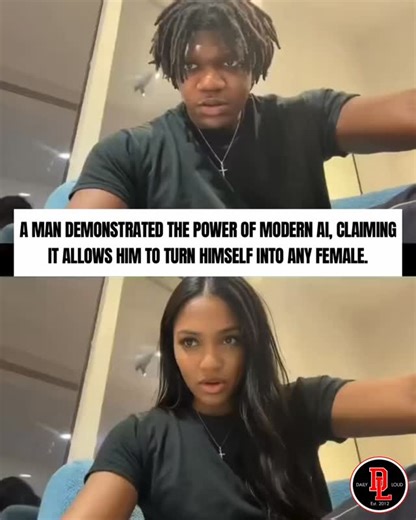 Daily Loud on Instagram: "A man is showing off the current capabilities of AI, claiming he can transform himself into any female using the technology 🤖😳 Is this wild to you??! 🤔🤯"