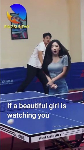 beautiful girl watching you playing table tennis #shorts