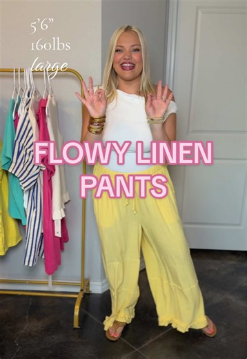 Comfy, lightweight, and absolutley darling linen pants for the summer☀️ #linenpants #flowypants #momfashion #summerfashion #fashiontok