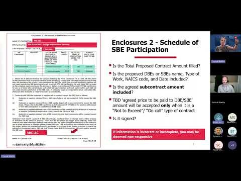 Pre Proposal SBE Presentation 126DR001 RFP Elati Rail Training Center 15% SBE Goal