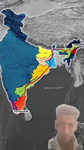 Bharat Ki Sabse Lambi Duri Karne WaliTrain Vivek Express | Map Animation#shorts#train