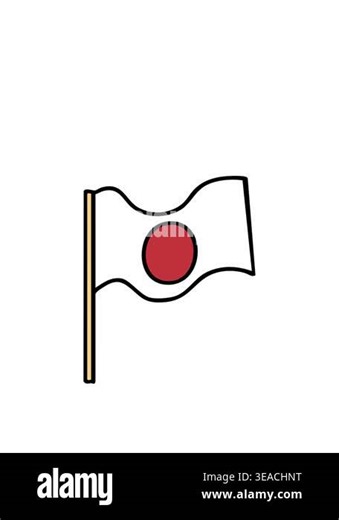stretching up animation of national flag of japan waving Stock Video Footage - Alamy