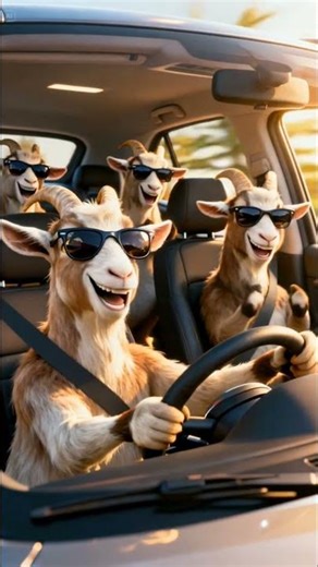 "Goats Singing & Dancing in a Car! 🚗🎶 | Hilarious Animal Party"