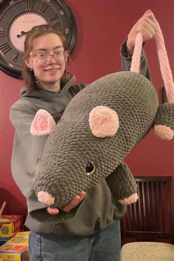 Rick the Giant Rat - Plushie Stuffed Animal Crocheted Pillow - Etsy