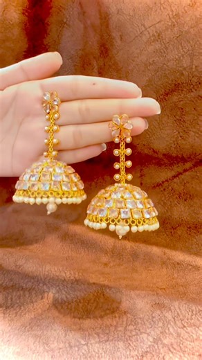 24K views · 555 reactions | Most Gorgeous Jhumka with full of Real Ad Stones 殺殺殺 #Big Size Jhumka ❤️ | DifferentLook | Facebook