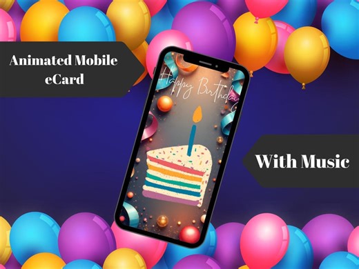 Animated Musical Birthday Card | Digital Birthday Greeting | Fun Motion Birthday Card With Music | Instant Download - Etsy