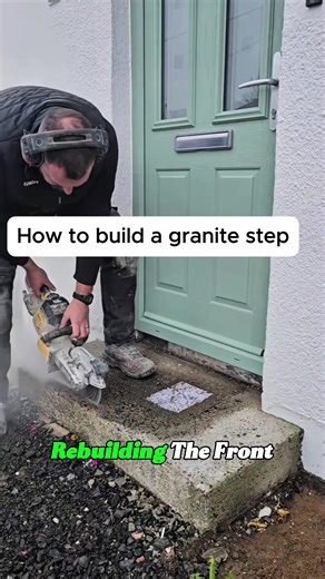 From Demo to Perfection: Granite Step Rebuild#FrontSteps#Masonry#BeforeAndAfter#Craftsmanship#usatiktok