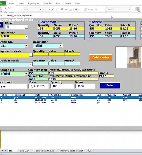 Creating a warehouse program with databases in Excel VBA vvv