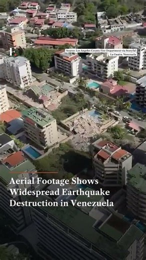 Aerial Footage Shows Widespread Earthquake Destruction in La Guaira, Venezuela | Firstpost News