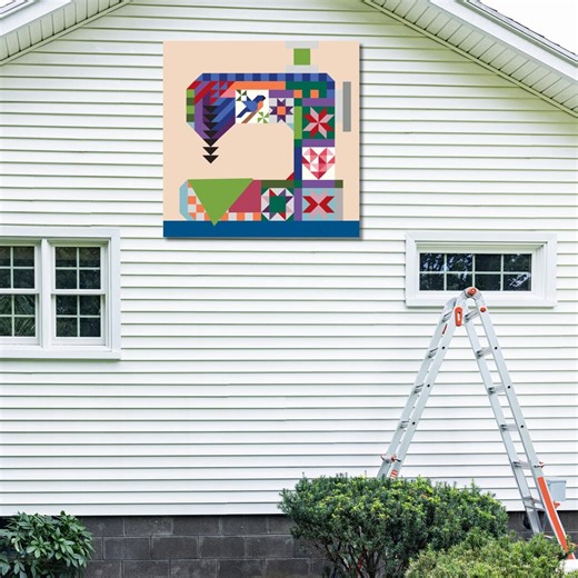 Sewing Machine Barn Quilt Pattern, Patchwork Wall Art, Farmhouse Craft Decor (PDF) - Etsy