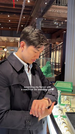 such a timeless piece for our wedding day⌚️ spoiling him and also following a Korean tradition #fyp #couple #cartier