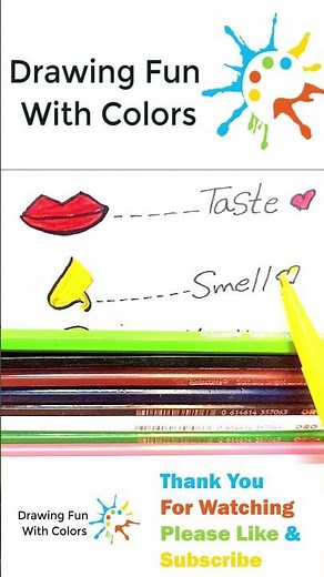 How to draw 5 sense organs drawing easily | Easy Sense Organs Drawing | Drawing for kids #drawing