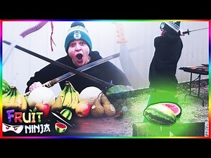 REAL LIFE FRUIT NINJA VS $1000 KATANA! (EXPERIMENT REAL LIFE FRUIT NINJA CHALLENGE)