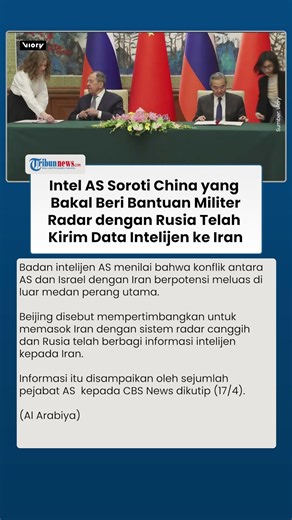 China Pertimbangkan Kiriman Radar untuk Iran, Intel AS Ungkap Rusia Sudah Berbagi Data