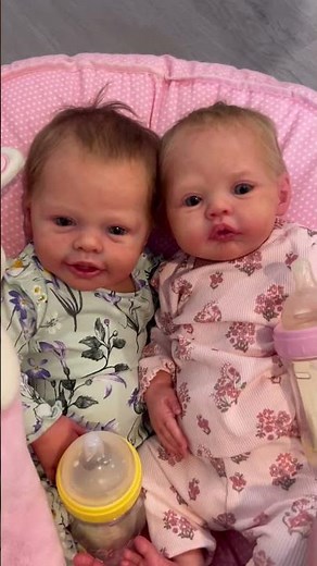 Twins feeding #baby #reborns #reborndoll #cutebaby