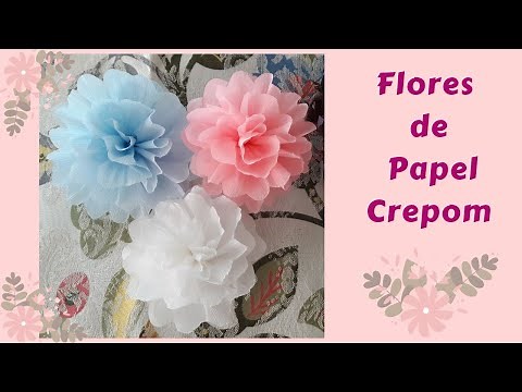 DIY FLORES DE PAPEL CREPOM PARA DECORAÇÃO