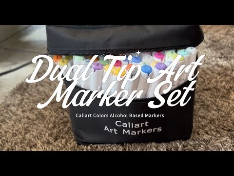 Dual Tip Art Marker Set Caliart Review video 1