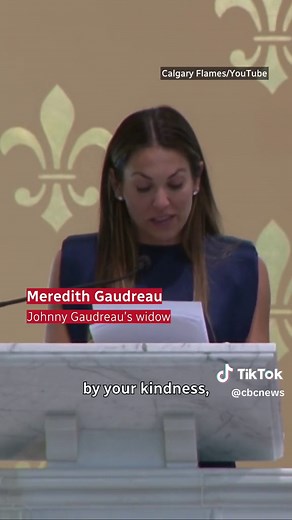 Meredith Gaudreau, Johnny's wife, also revealed in her eulogy that she was pregnant with the couple's third child. Former Calgary Flames player Johnny Gaudreau, and his brother, Matthew, were remembered as loving fathers and husbands during their funeral on Monday. They died in New Jersey on Aug. 29, after being struck by a suspected drunken driver, while they were riding their bicycles. #JohnnyHockey #Calgary #CBCNews #CBC #NHL #MatthewGaudreau #JohnnyGaudreau