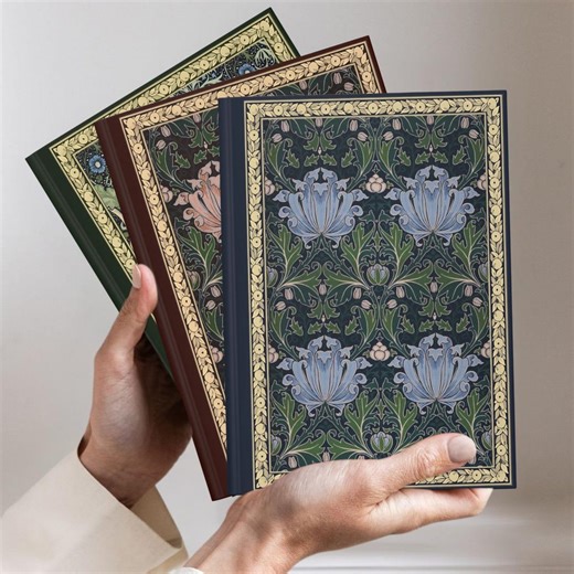 Dark Blue Vintage Flower Notebook | William Morris Pimpernel Hardcover Journal | Dark Academia Aesthetic Notebook | Lined or Blank Journal - Etsy