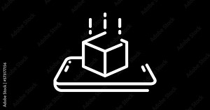 augmented reality animated outline icon with alpha channel. augmented reality 4k video animation for web, mobile and ui design