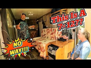 Very Roomy, Easy Towing 7×12 Cargo Trailer Conversion. Ingenious DIY Bed Design