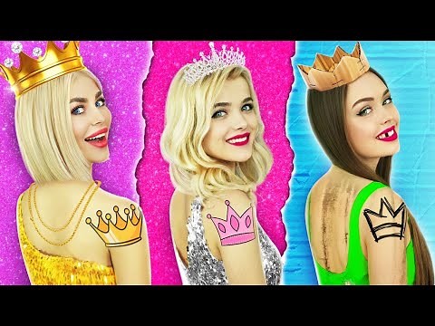 Rich VS Broke VS Giga Rich Princess | Royal Life of Rich VS Poor Girl & Awkward Moments by RATATA
