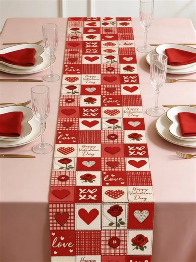 I wanted the table to feel a little more special for Valentine’s Day, so I added this heart table runner. It’s simple, cozy, and makes even a normal dinner feel intentional. I really love how it brings everything together without trying too hard ❤️🍽️#valentinesday #valentinesdaygift #valentine #homedecor #tablerunner #tabledecor