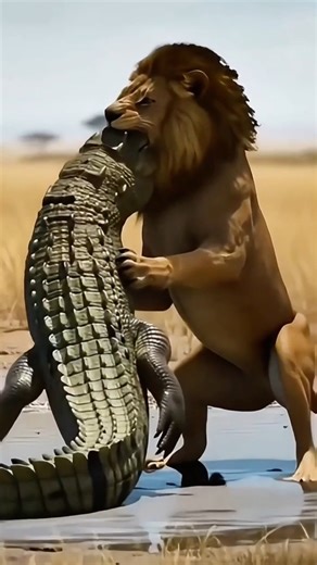 Lion vs Crocodile Fight for Survival | Wild Animal Battle at the River | Epic Wildlife #wildlife