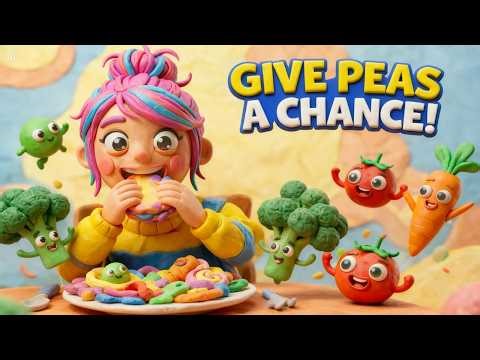 🇬🇧 Be Brave, Take a Bite! Give Peas a Chance Song 🥦🎶