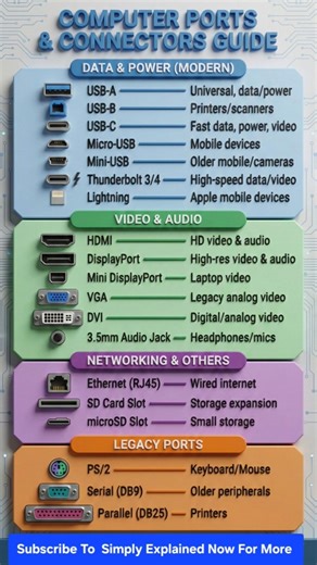Computer Network Ports & connection Explained #shorts