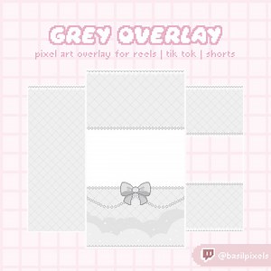 Cute Grey Pixel Art Overlay | Tik Tok | Reels | Youtube Shorts - Etsy