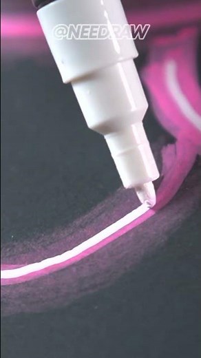 HoW to Draw Neon LIGHT Effect! | On paper Tutorial #kaws #satisfying