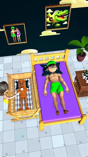 Scary Teacher: Baby Bottle Night Prank | Funny 3D Cartoon #shorts