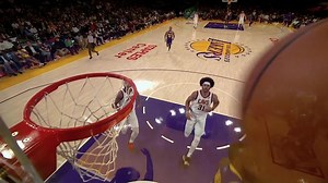 LeBron James with a huge block!