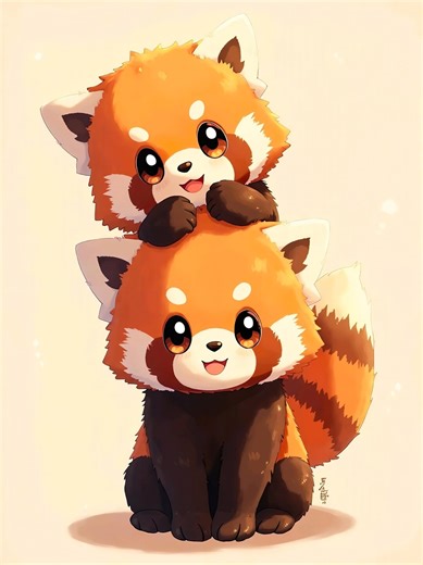 Kawaii Red Panda Wall Art – Cute Animal Printable Poster – Nursery Kids Room Decor - Etsy
