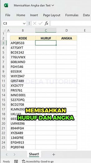 MEMISAHKAN HURUF DAN ANGKA ‼️ #belajarexcel #exceltips #excelhacks #exceltutorial #excel #microsoft