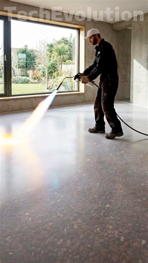 Custom Epoxy Floor with Deep Red Stone Aggregate