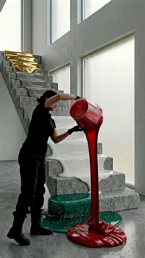 Luxury Emerald, Gold & Ruby Marble Epoxy Staircase | DIY & Crafts