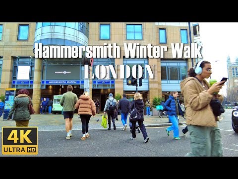 Hammersmith London Winter Walk 2026 | 4K Walking Tour