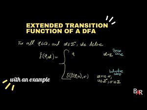 Extending the Transition Function of a DFA (Example Included)