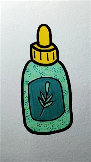 ASMR Drawing a Green Serum Bottle Satisfying Marker Dotting Sounds (No Talking) #asmr #explore