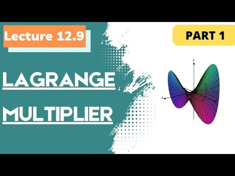 Lagrange multiplier | Method | Part 1 | #calculus