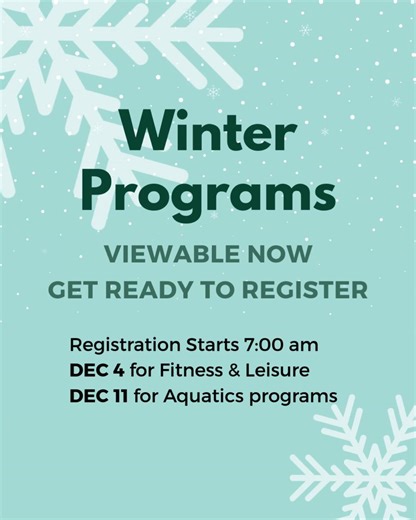 12 shares | WINTER 2026 RECREATION PROGRAMS View programs now and get...