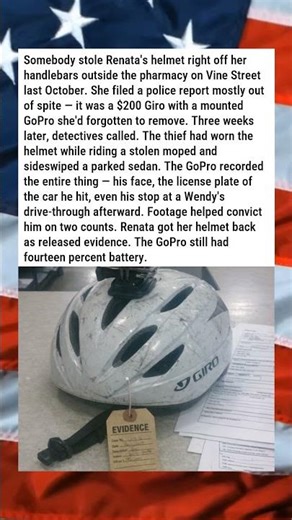 STOLEN BICYCLE HELMET CATCHES A HIT-AND-RUN DRIVER 🚲📹⚖️