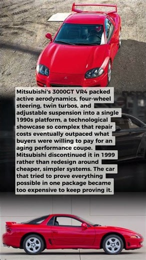 Mitsubishi Killed the 3000GT VR4 Because One Car Couldn't Carry Four Technologies at Once