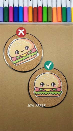Sticker deco cutting ✂️ Burger Messy vs Perfect #diy #perfectcut