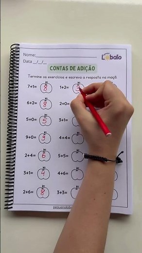 Atividade de Matemática com Contas de Adição para Crianças