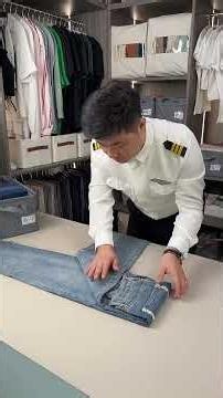 How to fold denim jeans properly for storage #clothes organizing #space saving